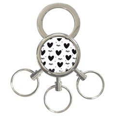Hearts-57 3-ring Key Chain