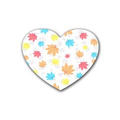Leaves-141 Rubber Coaster (heart)