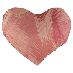 Pink-66 Large 19  Premium Flano Heart Shape Cushions