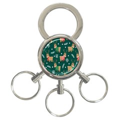 Cute Christmas Pattern Doodle 3-ring Key Chain