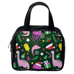 Colorful Funny Christmas Pattern Classic Handbag (one Side) by Semog4