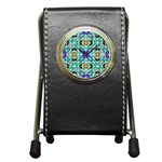 Mosaic-triangle-symmetry- Pen Holder Desk Clock Front