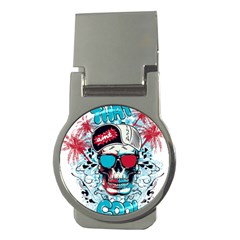 That Cool Graffiti Skull Money Clips (round) 