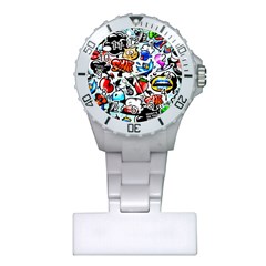 Graffiti Art Cartoon Comic Plastic Nurses Watch