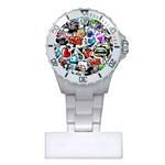 Graffiti Art Cartoon Comic Plastic Nurses Watch Front