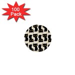 Black Cats And Dots Koteto Cat Pattern Kitty 1  Mini Buttons (100 pack)  Front