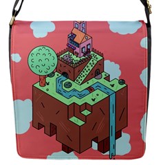 Minimal Digital Cityscape Flap Closure Messenger Bag (s)
