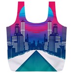 Retro Cityscape Artist Artwork Digital Art Full Print Recycle Bag (XL) Front
