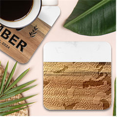 Waves Aesthetics Illustration Japanese Marble Wood Coaster (square)