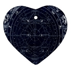 Vintage Astrology Poster Heart Ornament (two Sides) by ConteMonfrey