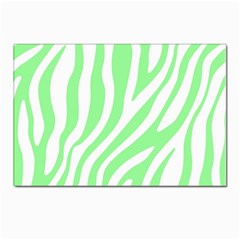 Green Zebra Vibes Animal Print  Postcards 5  X 7  (pkg Of 10) by ConteMonfrey