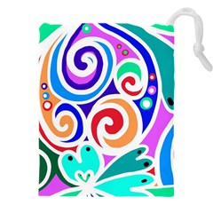 Crazy Pop Art - Doodle Circles   Drawstring Pouch (5xl)