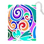 Crazy Pop Art - Doodle Circles   Drawstring Pouch (5XL) Front