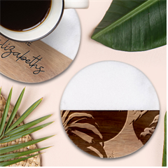 Leaves Foliage Plants Classic Marble Wood Coaster (round) 