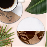 Leaves Foliage Plants Classic Marble Wood Coaster (Round)  Front