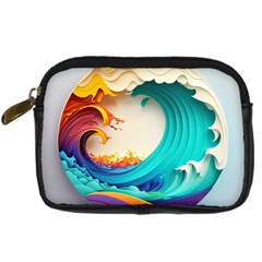 Tsunami Tidal Wave Wave Minimalist Ocean Sea 3 Digital Camera Leather Case
