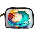 Tsunami Tidal Wave Wave Minimalist Ocean Sea 3 Digital Camera Leather Case Front