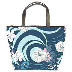 Flowers Pattern Floral Ocean Abstract Digital Art Bucket Bag by Wegoenart