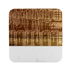 Printed Circuit Board Circuits Marble Wood Coaster (square)
