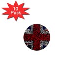 Union Jack Flag Uk Patriotic 1  Mini Magnet (10 pack)  Front