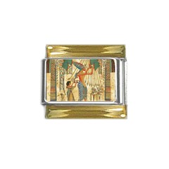 Egyptian Man Sun God Ra Amun Gold Trim Italian Charm (9mm) by Celenk