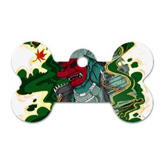 Armor Japan Maple Leaves Samurai Mask Cut Dog Tag Bone (two Sides)