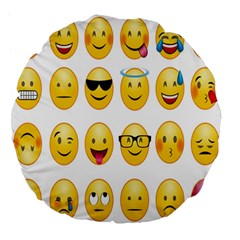 Smilie 123 Large 18  Premium Flano Round Cushions