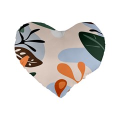 Palm Standard 16  Premium Flano Heart Shape Cushions