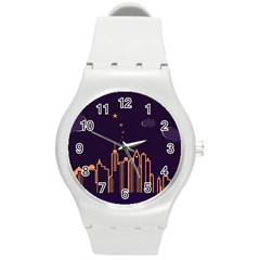 Skyscraper Town Urban Towers Round Plastic Sport Watch (m)