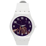 Skyscraper Town Urban Towers Round Plastic Sport Watch (M) Front