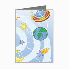 Science Fiction Outer Space Mini Greeting Card by Salman4z