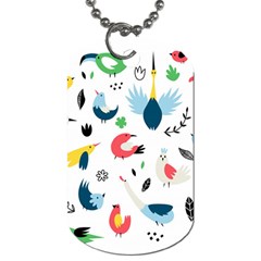 Vector Set Isolates With Cute Birds Scandinavian Style Dog Tag (one Side)