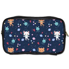 Cute-astronaut-cat-with-star-galaxy-elements-seamless-pattern Toiletries Bag (two Sides) by Salman4z