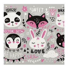 Big-set-with-cute-cartoon-animals-bear-panda-bunny-penguin-cat-fox Banner And Sign 4  X 4 