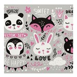 Big-set-with-cute-cartoon-animals-bear-panda-bunny-penguin-cat-fox Banner and Sign 4  x 4  Front