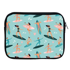 Beach-surfing-surfers-with-surfboards-surfer-rides-wave-summer-outdoors-surfboards-seamless-pattern- Apple Ipad 2/3/4 Zipper Cases by Salman4z