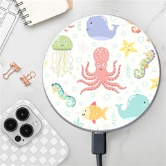 Underwater-seamless-pattern-light-background-funny Wireless Fast Charger(white)