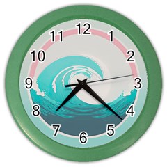 Tidal Wave Ocean Sea Tsunami Wave Minimalist Color Wall Clock