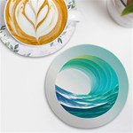 Tsunami Tidal Wave Wave Minimalist Ocean Sea UV Print Round Tile Coaster Front