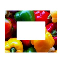 Colorful Capsicum White Tabletop Photo Frame 4 x6  by Sparkle