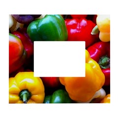 Colorful Capsicum White Wall Photo Frame 5  X 7  by Sparkle