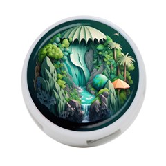 Waterfall Jungle Nature Paper Craft Trees Tropical 4-port Usb Hub (one Side)