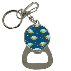 Seamless-pattern-ufo-with-star-space-galaxy-background Bottle Opener Key Chain by Salman4z