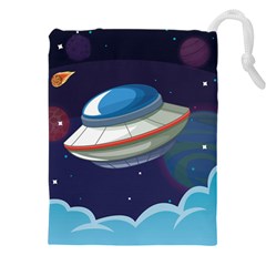 Ufo-alien-spaceship-galaxy Drawstring Pouch (5xl)