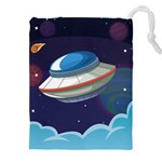 Ufo-alien-spaceship-galaxy Drawstring Pouch (5XL) Front
