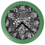 Vector-flat-space-design-background-with-text Color Wall Clock Front