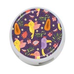 Exotic-seamless-pattern-with-parrots-fruits 4-Port USB Hub (One Side) Front