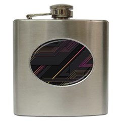 Gradient-geometric-shapes-dark-background Hip Flask (6 Oz)