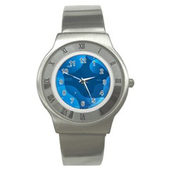 Abstract-classic-blue-background Stainless Steel Watch