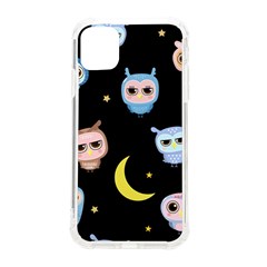 Cute-owl-doodles-with-moon-star-seamless-pattern Iphone 11 Tpu Uv Print Case